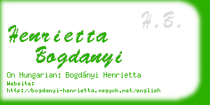 henrietta bogdanyi business card