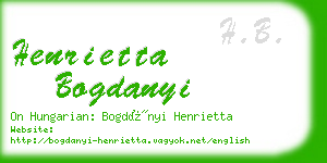 henrietta bogdanyi business card